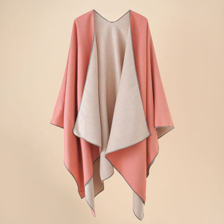 Damen Wohlfühl-Poncho Aus Weichem Wollmix mit Elegantem Schnitt Echoarchiv