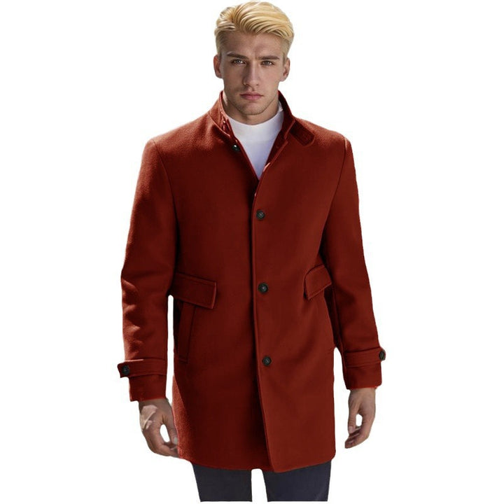 Herren eleganter, taillierter Wollmantel Echoarchiv