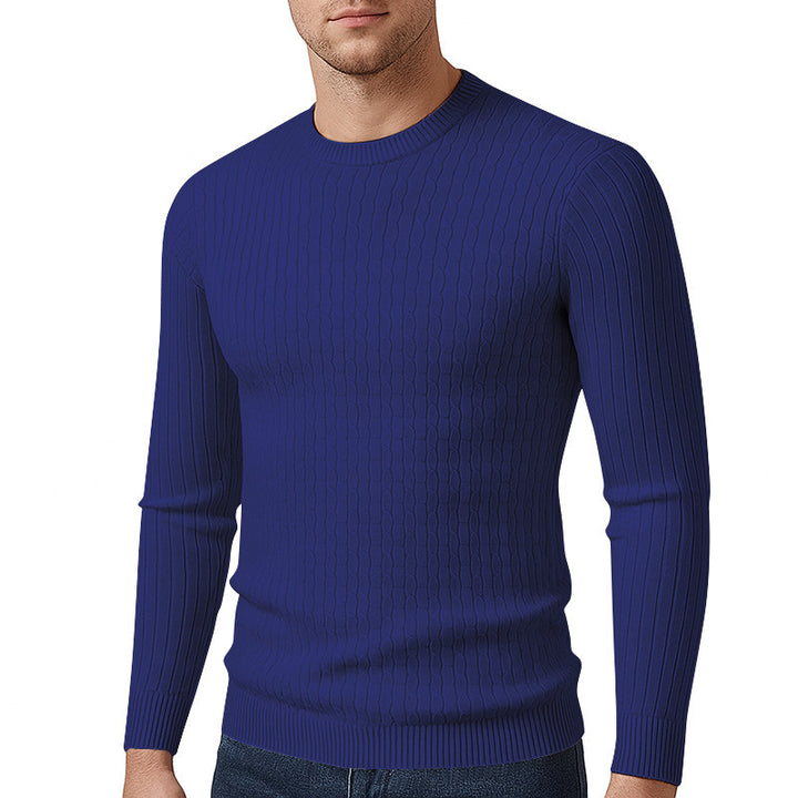 Herren Feinstrickpullover mit strukturiertem Zopfmuster Echoarchiv