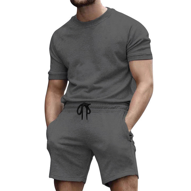 Herren komfortables Kurzarm Freizeit-Set aus weichem Material mit verstellbarem Bund Echoarchiv