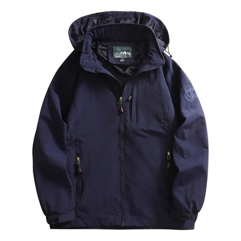 Herren nan leichte Outdoorjacke Windbreaker mit wasserabweisender Beschichtung und atmungsaktivem Meshfutter Echo Archiv