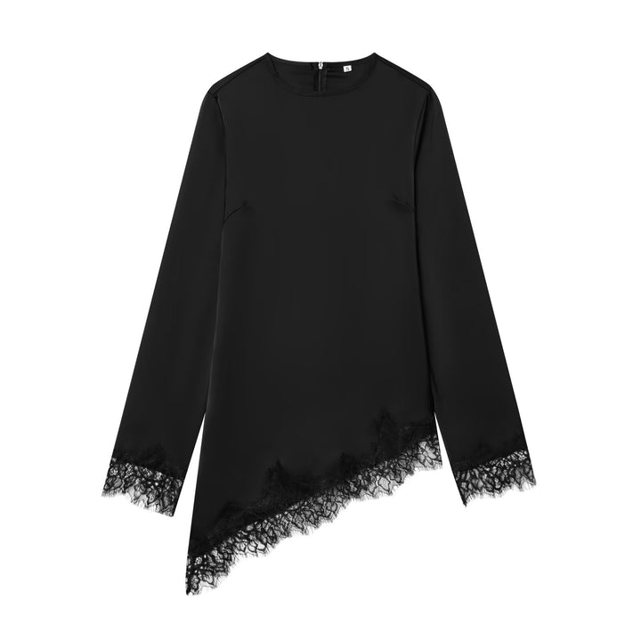 Damen asymmetrisches Blusenshirt mit Spitzenverzierung Echo Archiv