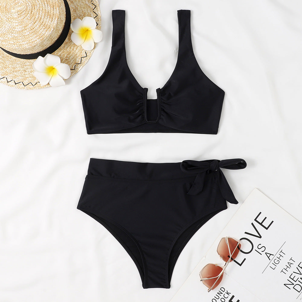 Damen Bikini-Set mit elegantem Knotendesign und hoch taillierter Hose Echo Archiv