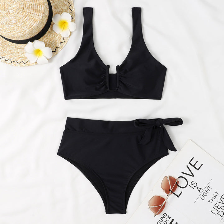 Damen Bikini-Set mit elegantem Knotendesign und hoch taillierter Hose Echo Archiv
