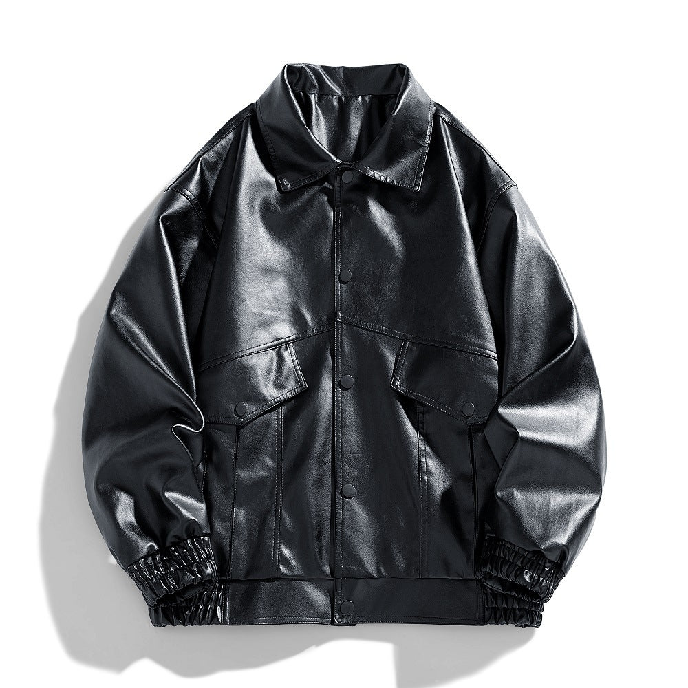 Herren Kunstlederjacke im modernen Utility-Design mit praktischen Taschen Echoarchiv