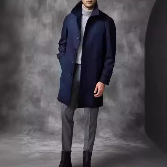Herren eleganter Doppelreiher-Wollmantel Echoarchiv