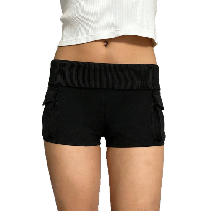 Damen Modische Shorts mit praktischen Taschen und hohem Bund Echo Archiv