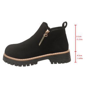 Damen nan Wildlederoptik-Ankleboots mit seitlichem Reißverschluss, Pull-Tab und profilierter Traktorsohle Echo Archiv