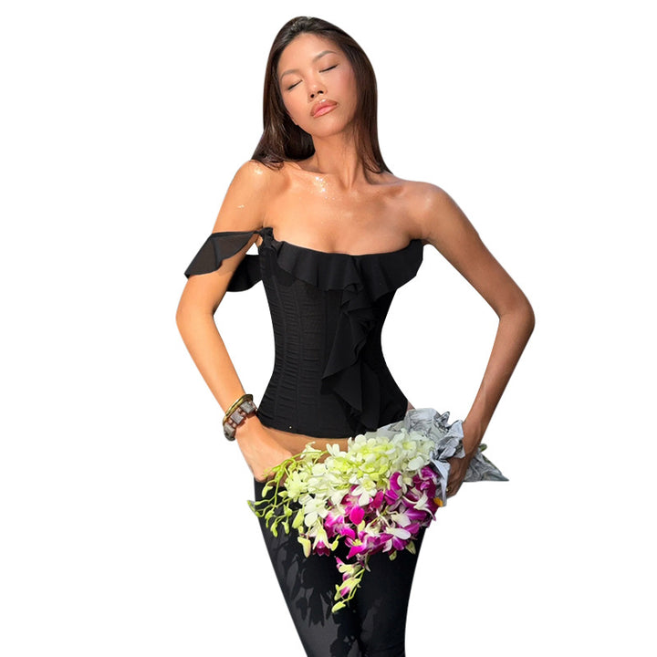 Damen elegante Spitzenbluse mit asymmetrischem Design Echo Archiv