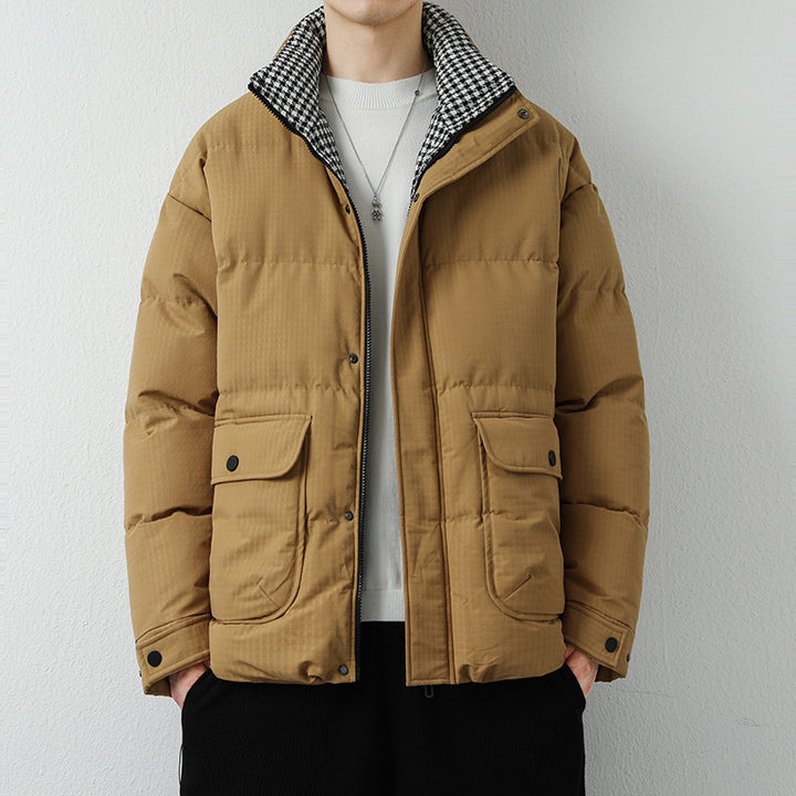 Herren Modische Pufferjacke mit Karokragen Echo Archiv