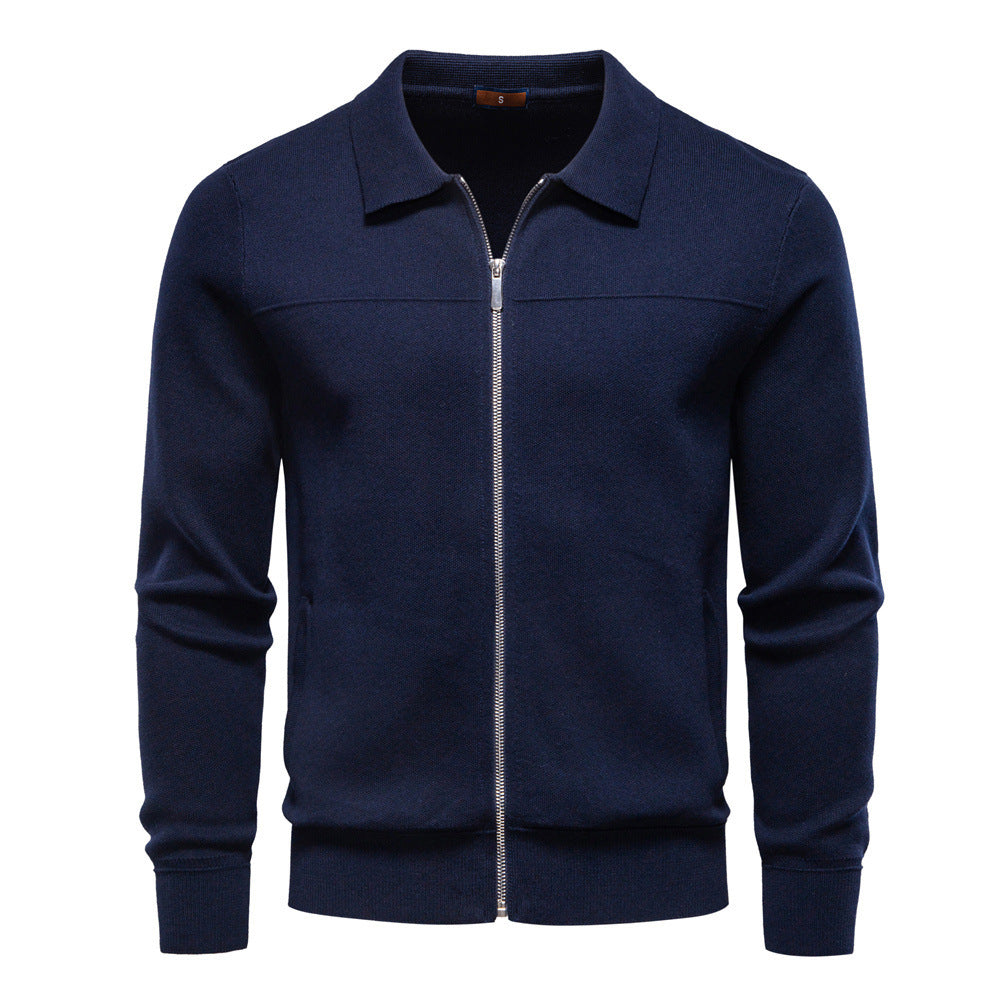 Herren nan feinstrick-Zipjacke mit Kentkragen und Rippbündchen Echo Archiv