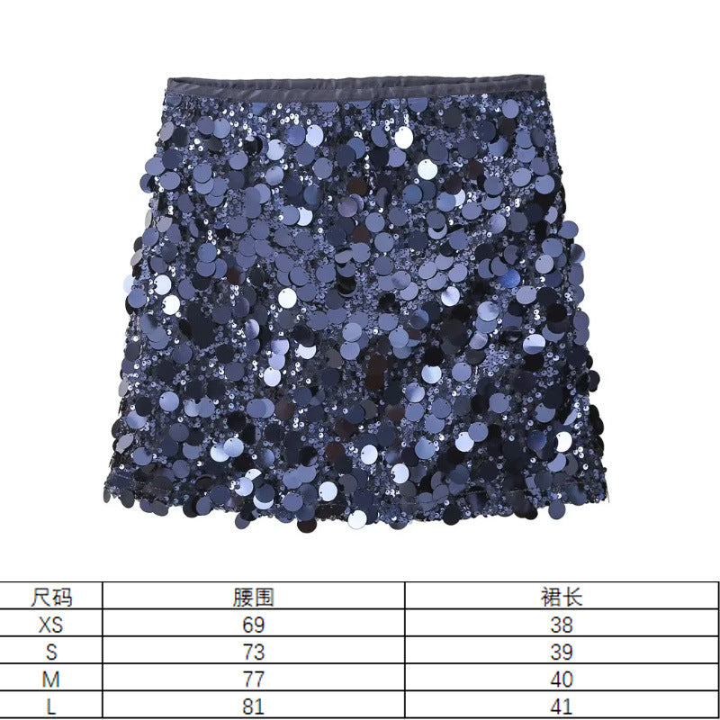 Damen Glitzernder Minirock mit Pailletten und elastischem Bund Echo Archiv