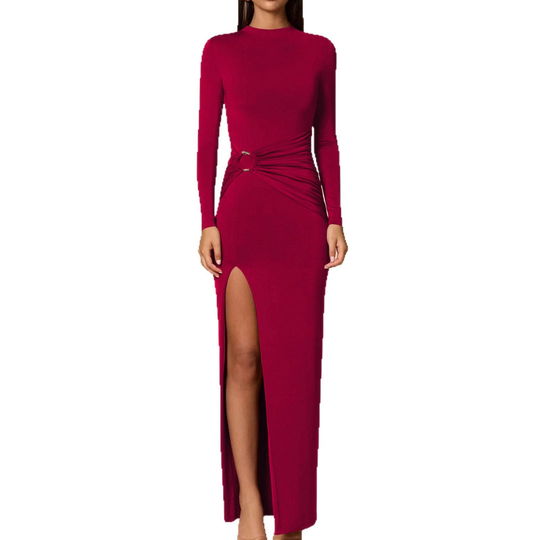 Damen Elegantes Maxikleid mit figurbetonendem Schnitt und hohem Schlitz Echo Archiv