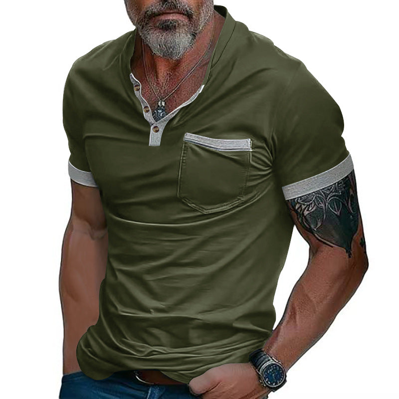 Herren Poloshirt mit modischem Kragen und Brusttasche Echoarchiv