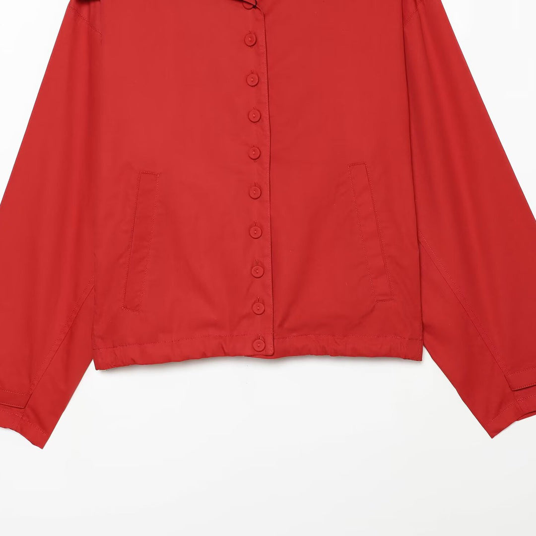 Damen Leichte Hemdjacke mit übergroßem Kragen, durchgehender Knopfleiste und aufgesetzten Taschen Echo Archiv
