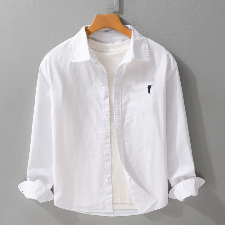 Herren Leichtes Oxford-Hemd Relaxed-Fit mit dezenter Bruststickerei und weicher Vintage-Waschung Echoarchiv