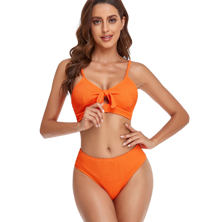 Damen Bikini-Set mit verspieltem Knoten und hoch geschnittenem Unterteil Echo Archiv