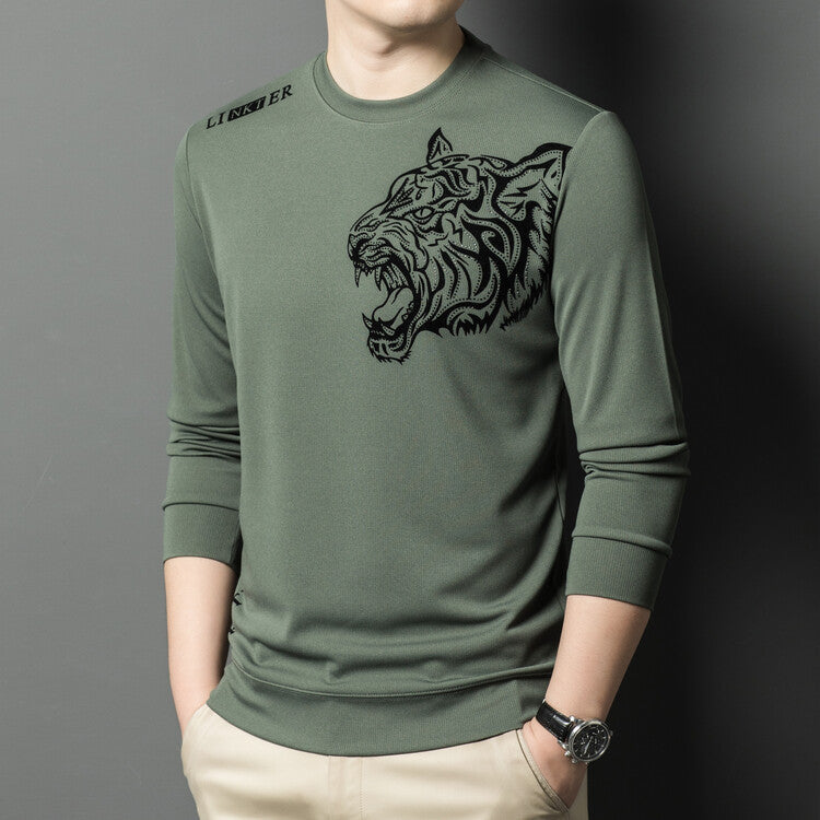 Herren Langarmshirt mit tigerinspirierter Grafik Echoarchiv
