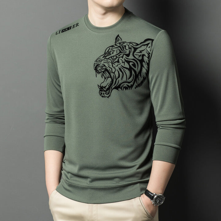 Herren Langarmshirt mit tigerinspirierter Grafik Echoarchiv