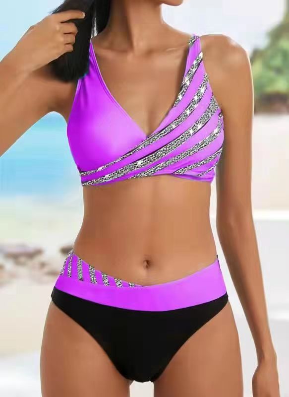 Damen Sportlicher Bikini mit modischem Wickeloberteil Echo Archiv