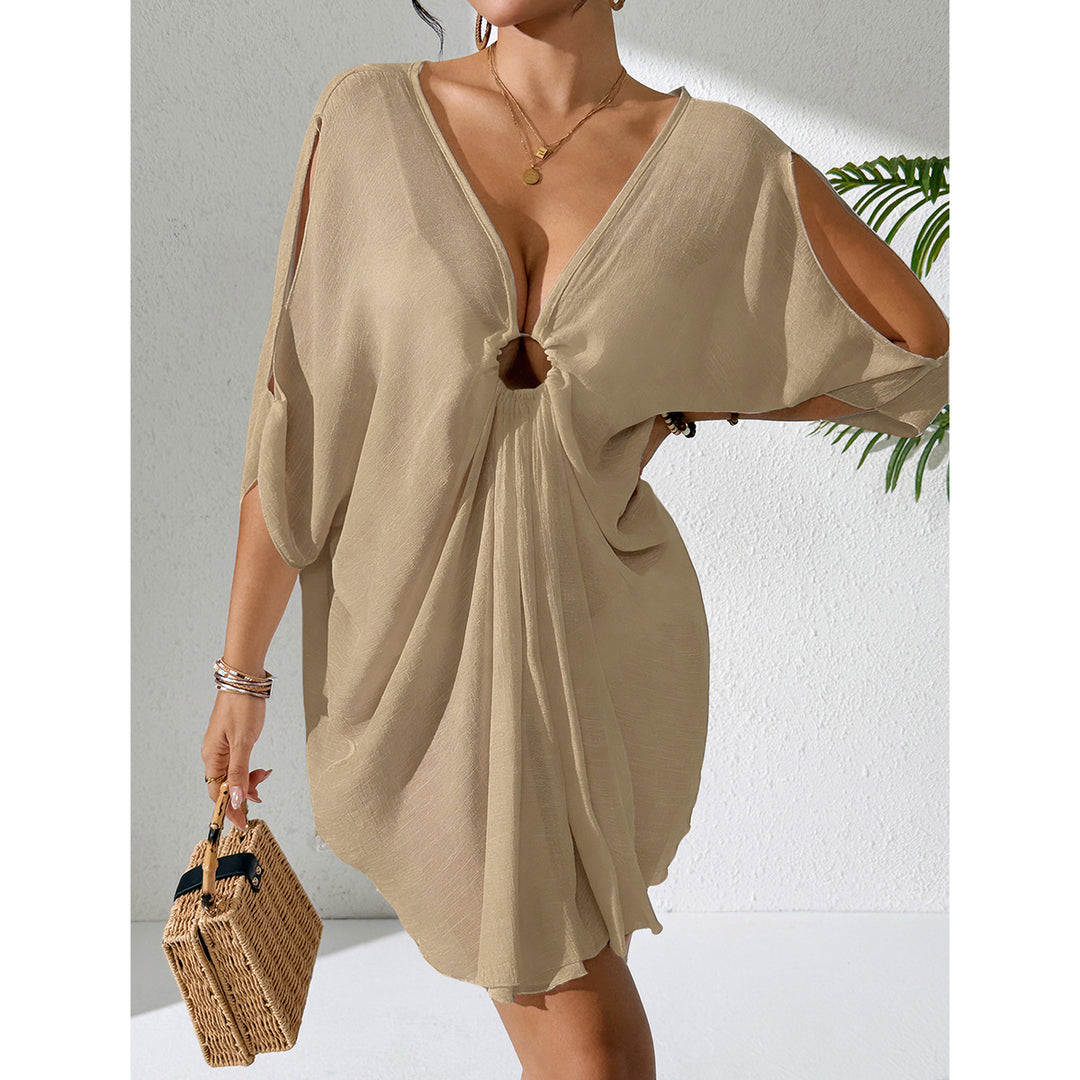 Damen Kaftan mit tiefem V-Ausschnitt und zurückgezogenem Design Echo Archiv