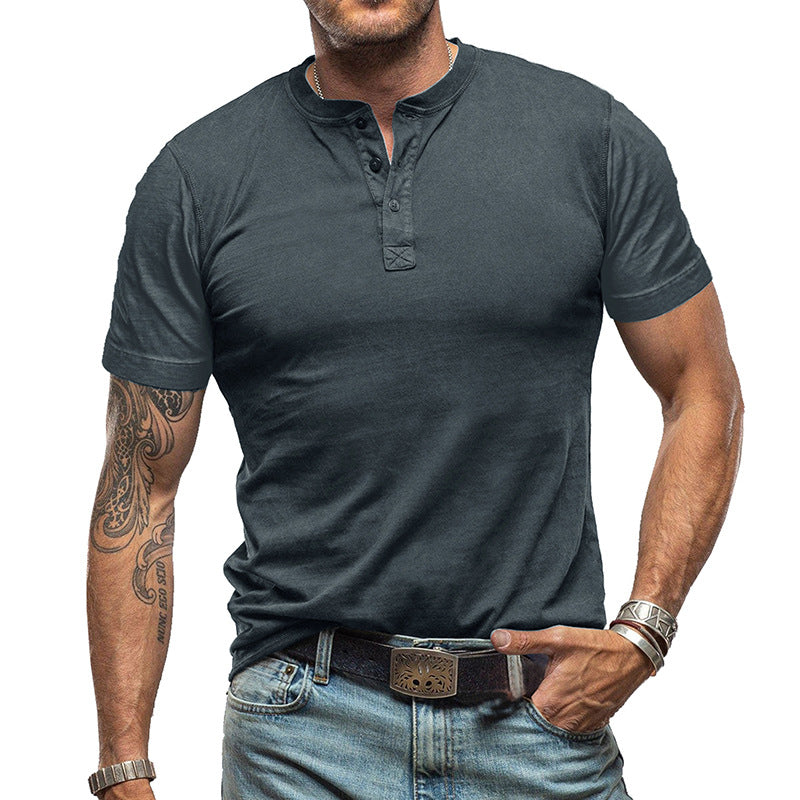 Herren Kurzarmshirt mit Knopfleiste und lässigem Design Echoarchiv