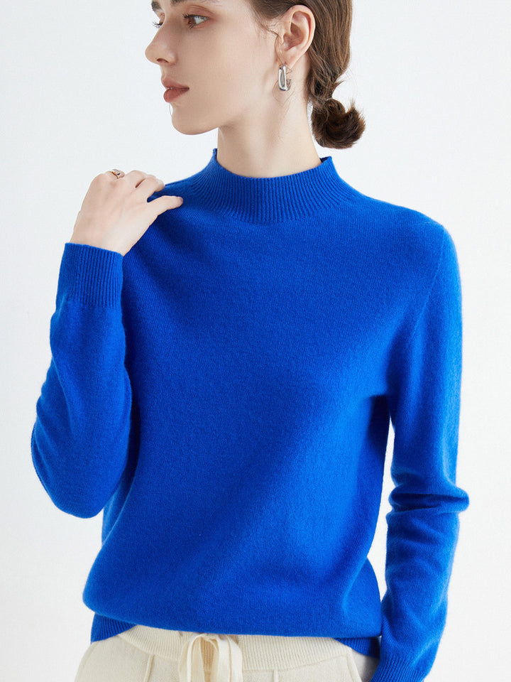 Damen Kurz-Mockneck-Pullover aus Kaschmir‑Look mit leichter Flauschoptik Echoarchiv