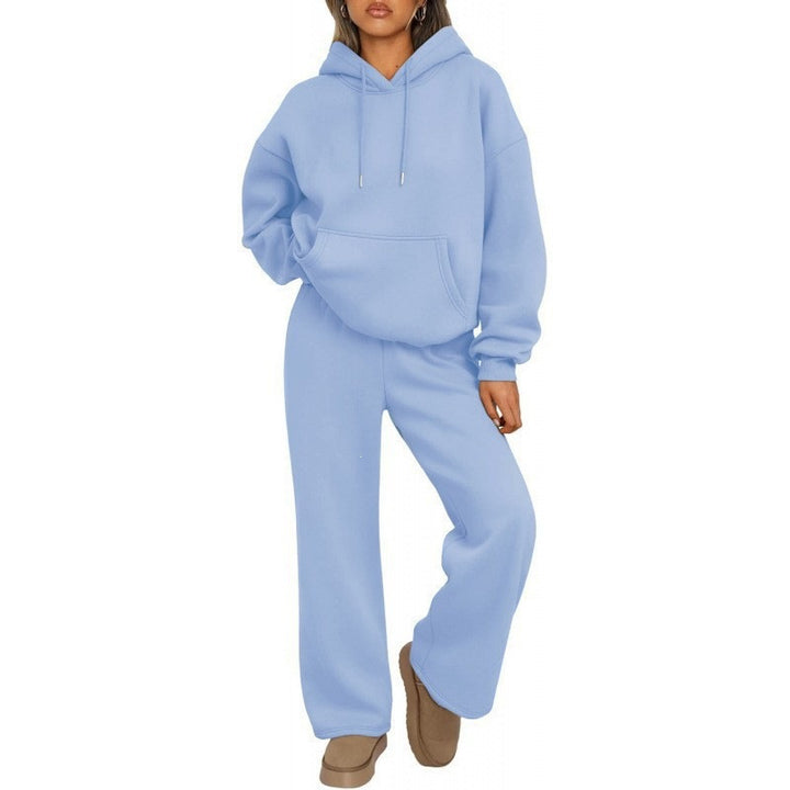 Damen Oversized Hoodie-Set mit Kängurutasche und weiter Palazzohose – Auréline