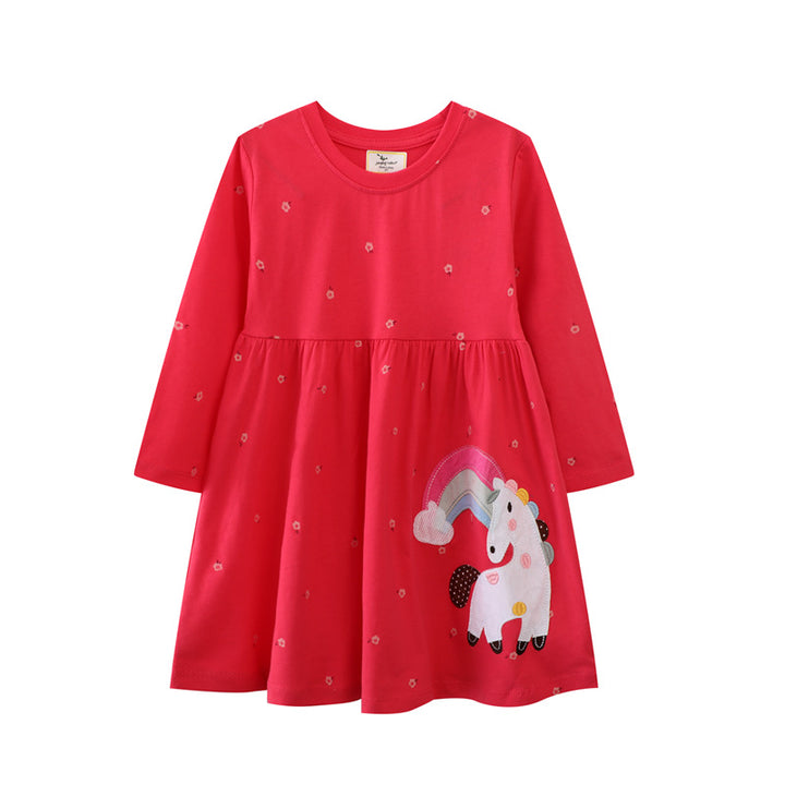 Mädchen Langarmkleid mit bezauberndem Einhorn-Design Echo Archiv