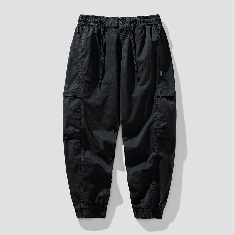 Herren Elastische Cargo-Jogginghose mit Tunnelzug, Knieabnähern und Multifachtaschen Echo Archiv