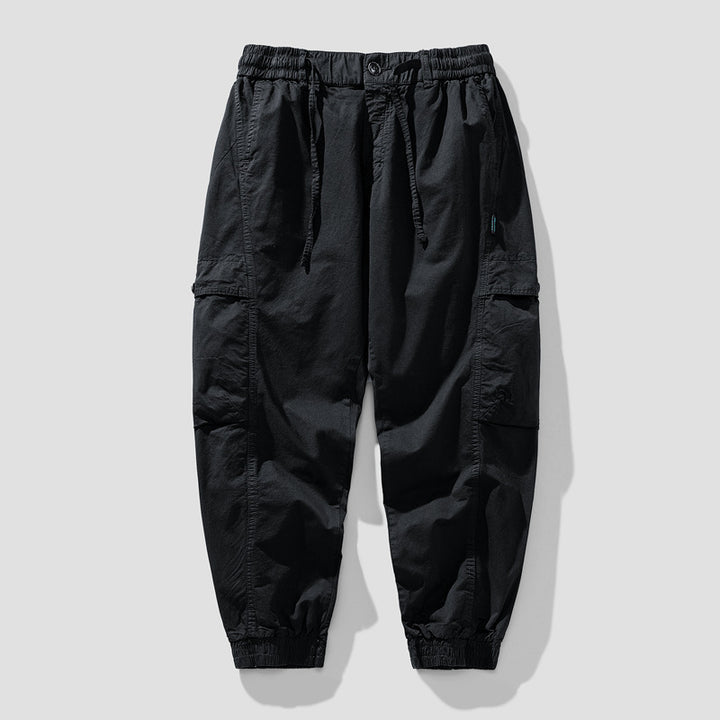 Herren Elastische Cargo-Jogginghose mit Tunnelzug, Knieabnähern und Multifachtaschen Echo Archiv