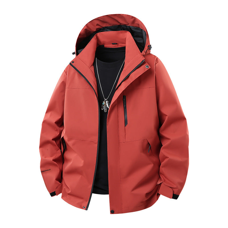 Herren Technische Softshell‑Regenjacke mit verschweißten Nähten, verstellbarer Kapuze und wasserabweisenden Reißverschlüssen Echo Archiv