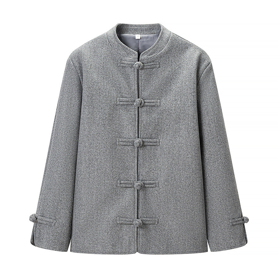 Damen Boxy Wollmix-Kurzjacke mit Knebelverschlüssen und Stehkragen Echo Archiv