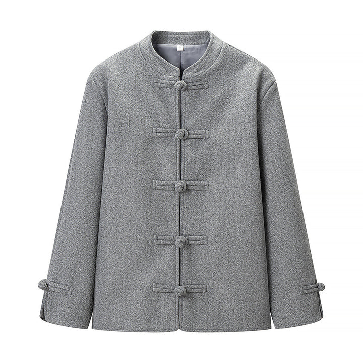 Damen Boxy Wollmix-Kurzjacke mit Knebelverschlüssen und Stehkragen Echo Archiv