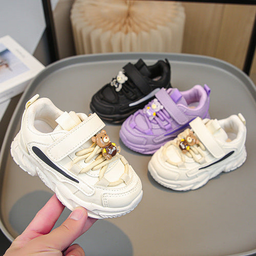 Damen Sportliche Kinder Sneakers mit praktischem Klettverschluss und tierischen Applikationen Echo Archiv