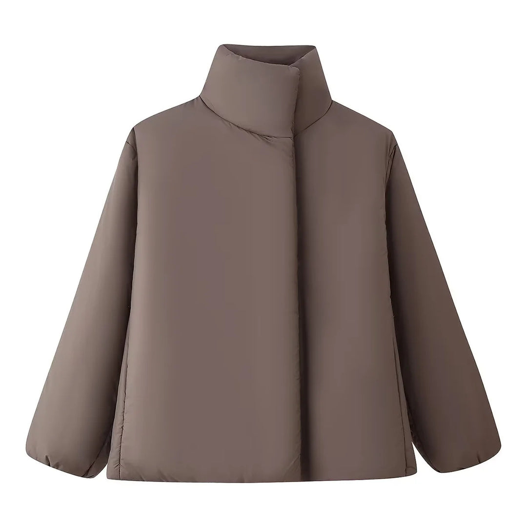 Damen kastige Steppjacke mit hohem Stehkragen und leichter Synthetikfüllung – Célinea