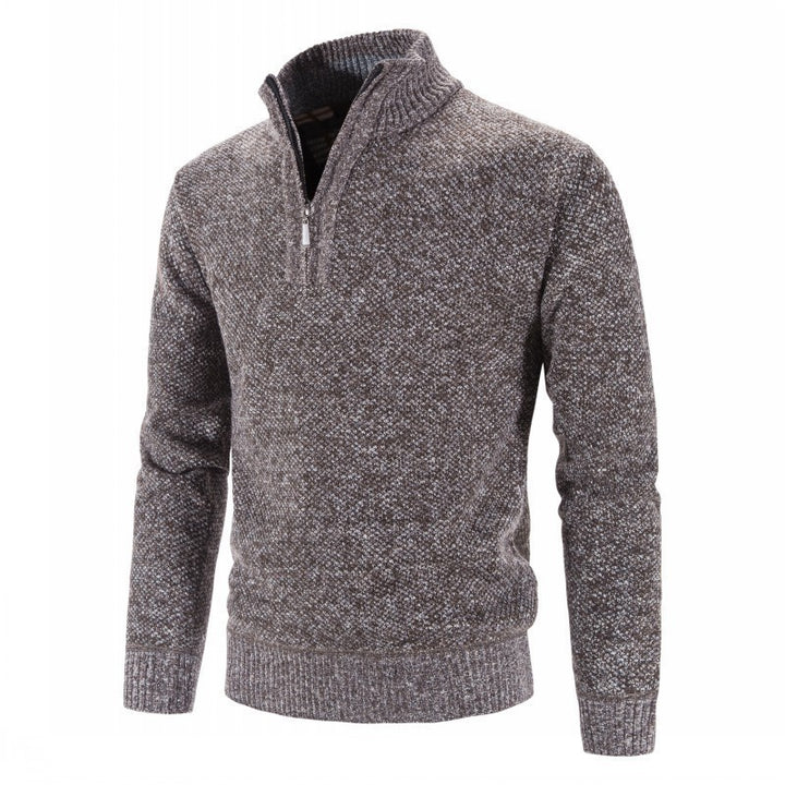 Herren Eleganter Rollkragenpullover mit halbem Reißverschluss Echoarchiv