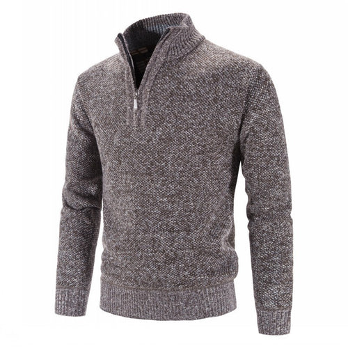 Herren Eleganter Rollkragenpullover mit halbem Reißverschluss Echoarchiv