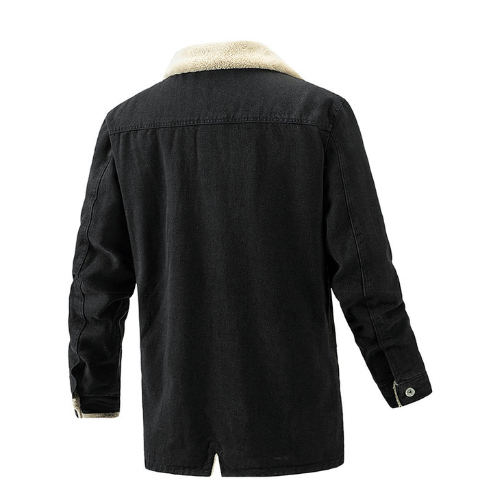 Herren Wattierte Denimjacke mit Sherpa-Futter und verlängertem Outdoor-Schnitt Echoarchiv