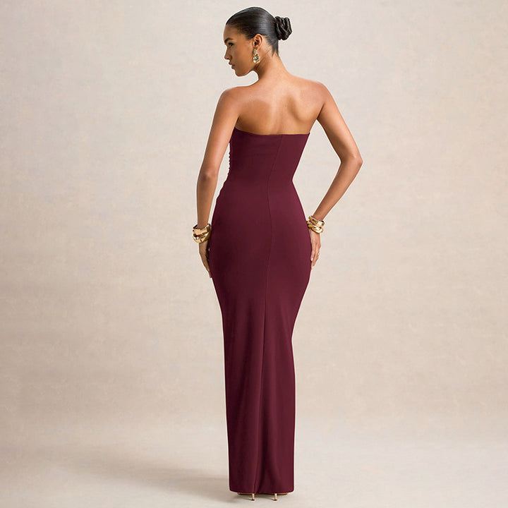 Damen Figurbetontes Maxikleid mit Raffungen und zartem Schnitt Echo Archiv
