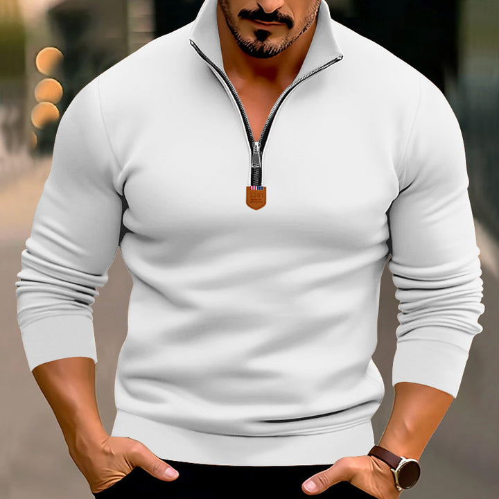 Herren Stepppullover mit modernem Zipper und schmalem Schnitt Echoarchiv