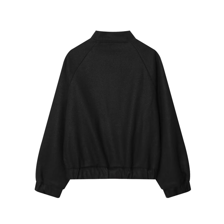 Damen Oversized Wollmix-Bomberjacke mit Raglanärmeln und Kordelzugsaum Echo Archiv