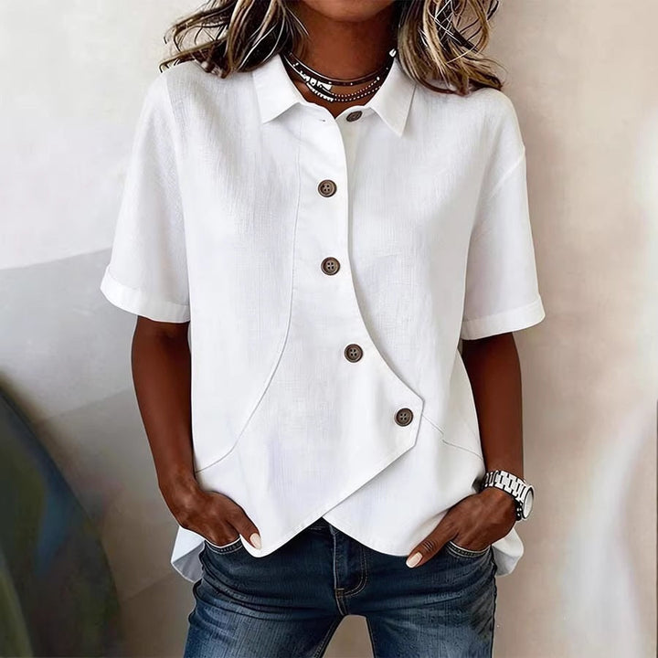 Damen Besonders gestaltete Bluse mit einzigartigem Knopfdetail Echoarchiv