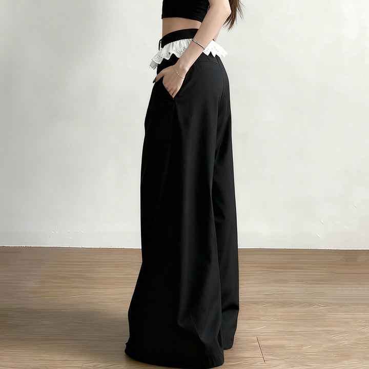 Damen Palazzo-Hose mit hohem Bund und dekorativem Spitzen-Volant Echo Archiv