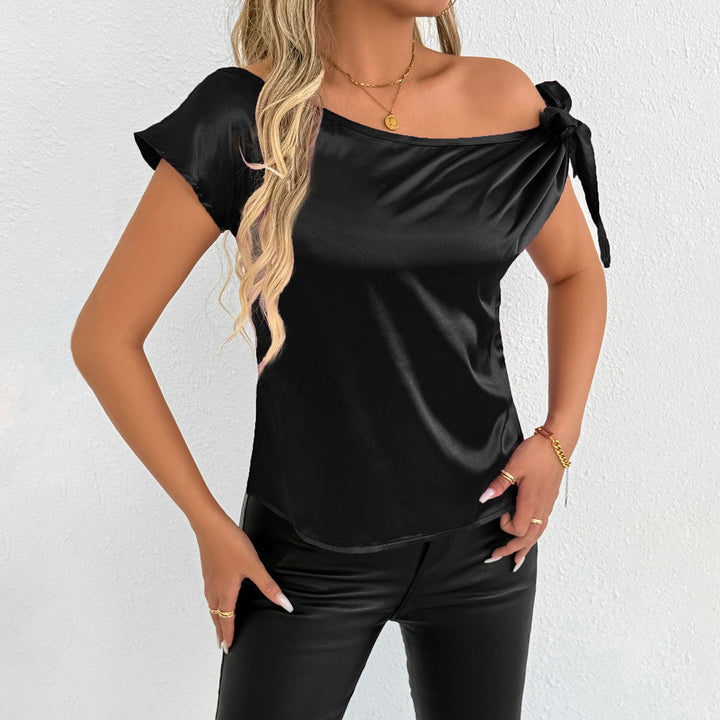 Damen Off-Shoulder Bluse mit Schleifenärmeln Echo Archiv