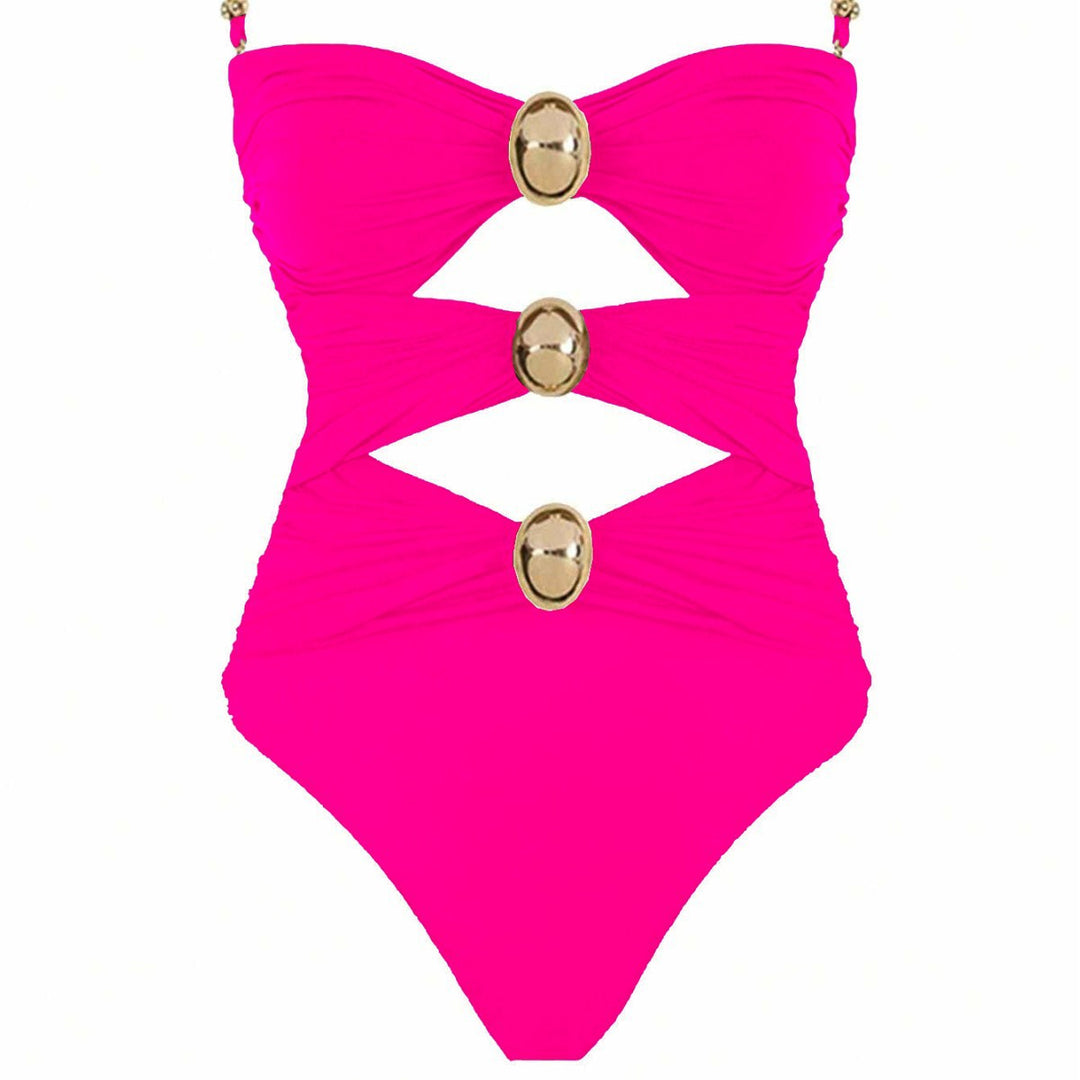 Damen Einteiler-Badeanzug mit raffinierten Cut-Outs und dekorativen Metallakzenten Echo Archiv