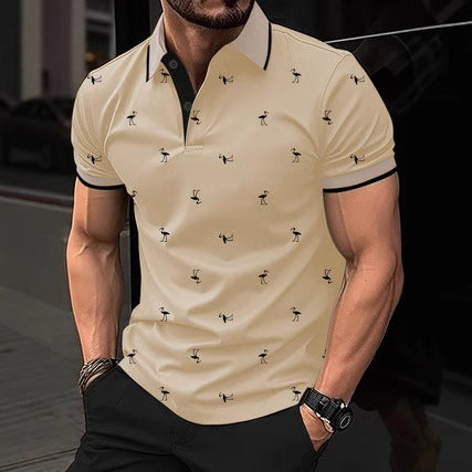Herren Polohemd mit kurzem Arm und Muster Echoarchiv