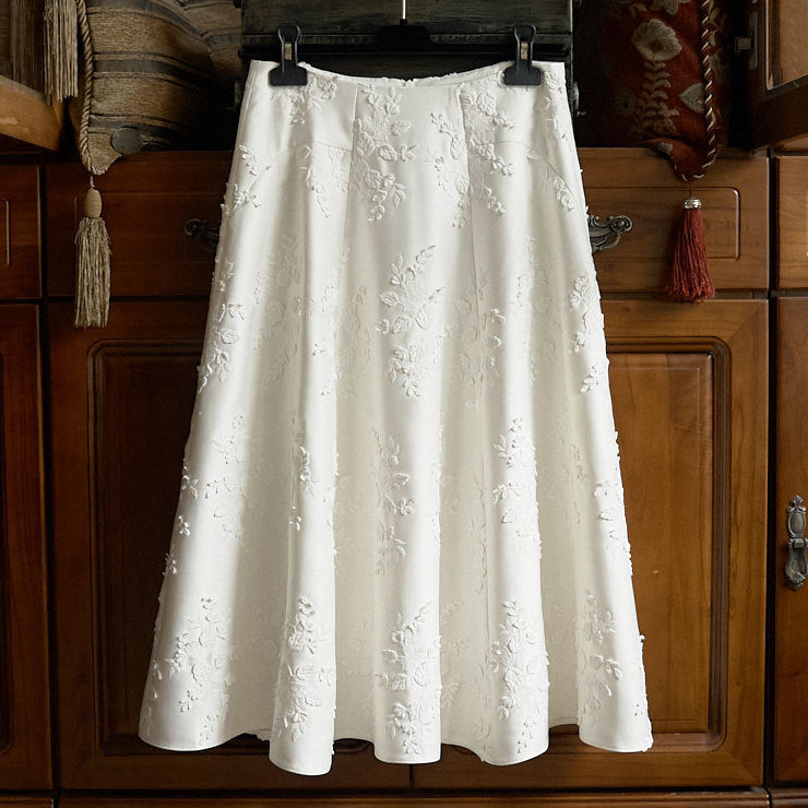 Damen Eleganter Maxirock mit floralem Muster Echoarchiv