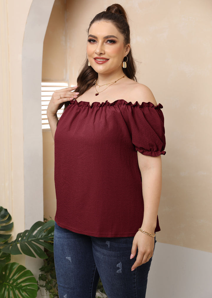 Damen Off-Shoulder Oberteil mit Volant Echo Archiv