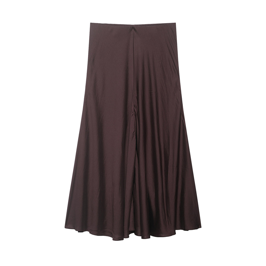 Damen Satin-Midirock mit hohem Komfortbund und ausgestellter A-Linien-Silhouette Echoarchiv